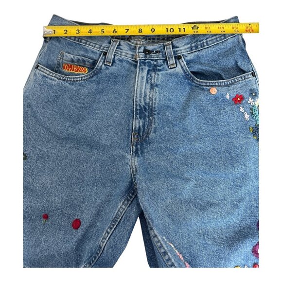 Empyre Floral Embroidered Women's Size 30 Blue Jean Shorts Colorful Coquette - Picture 10 of 13